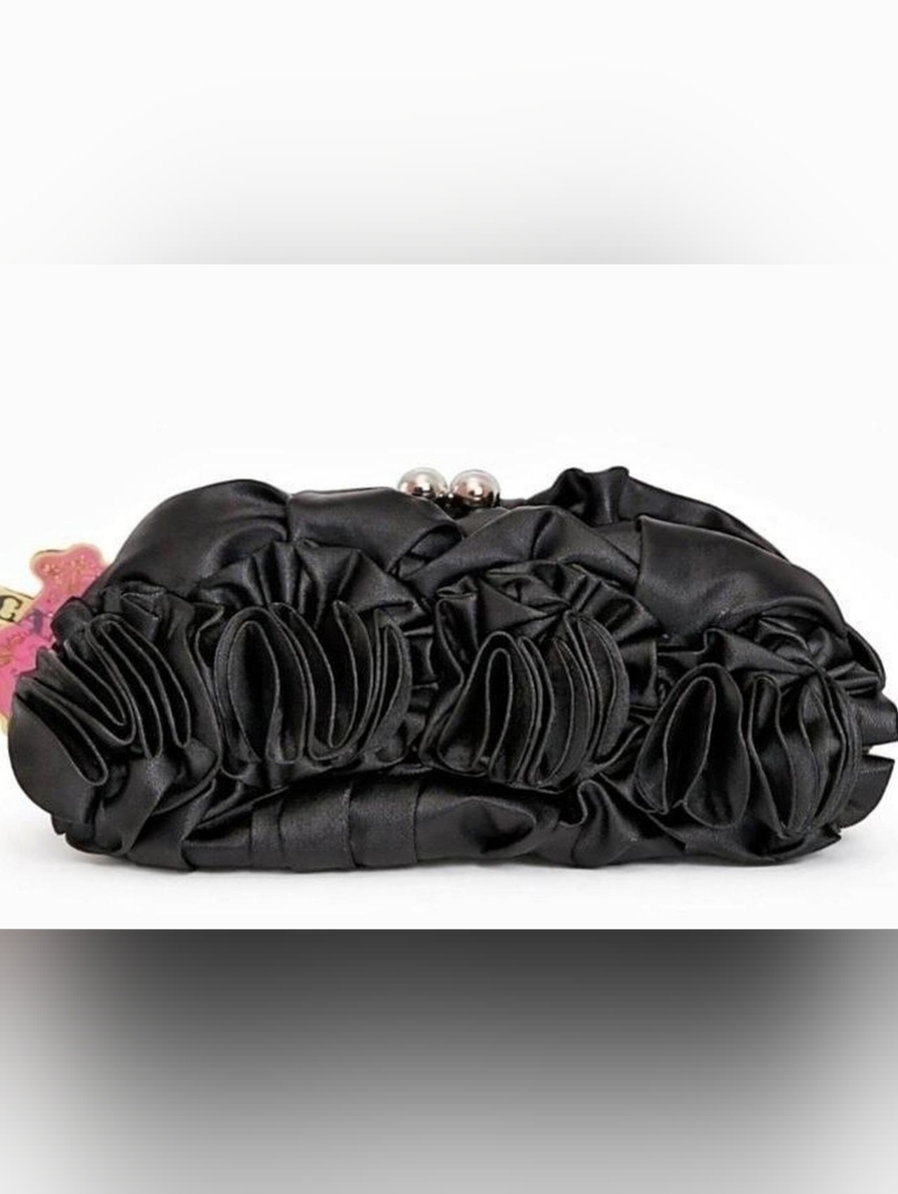 NWT CANDICE LA EVENING BAG BLACK ROSES CLUTCH PURSE